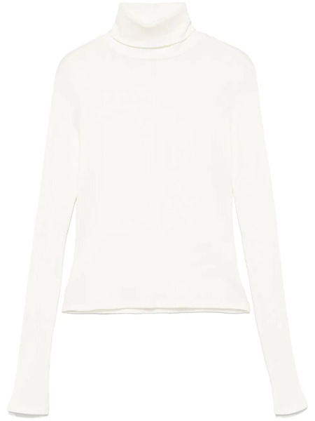  Re/done Ribbed Roll-neck Top - White 