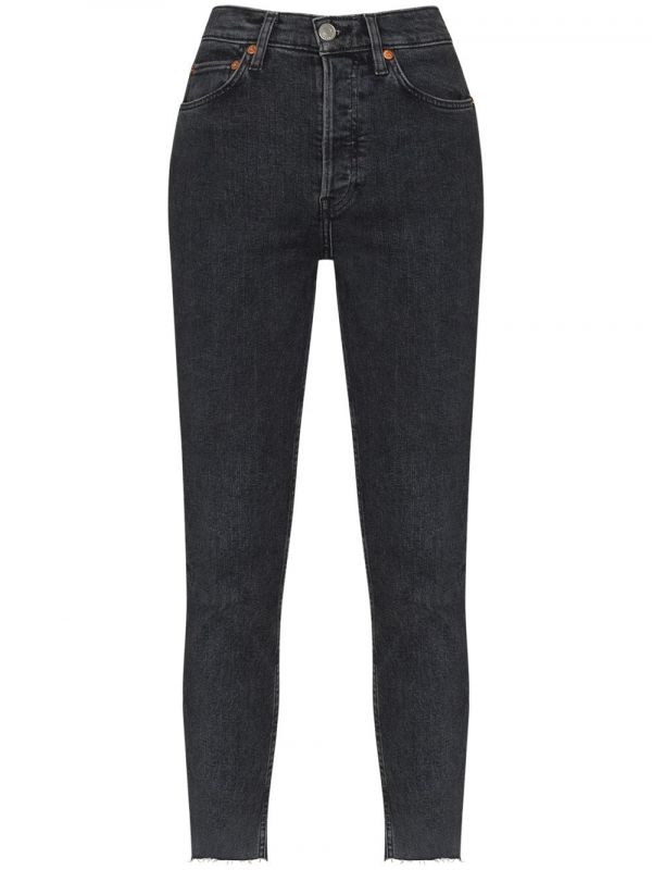  Re/done 90s High-rise Cropped Jeans - Black 