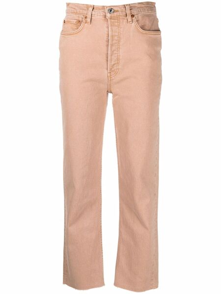  Re/done '70s Ultra High Cropped Jeans - Neutrals 