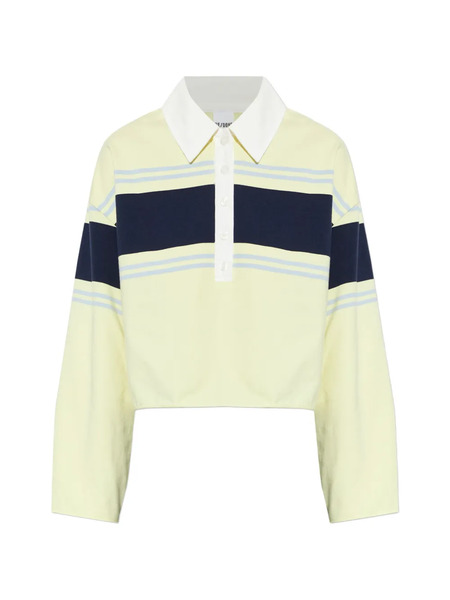  Re/done Striped Polo Top - Yellow 