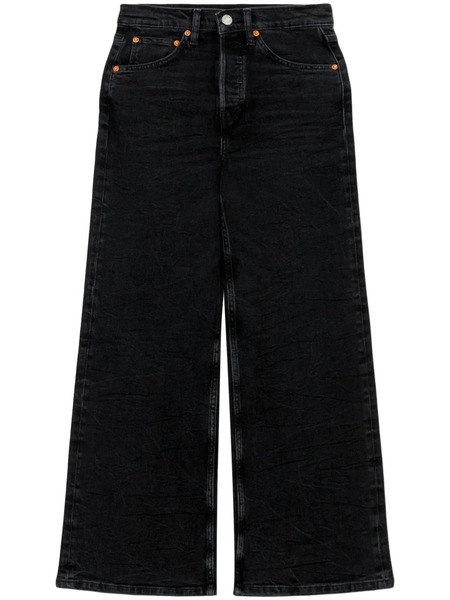  Re/done Wide-leg Cropped Jeans - Black 