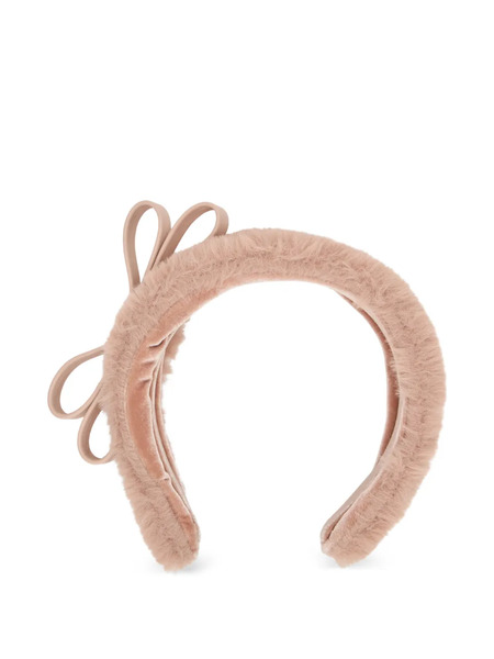  Red(v) Bow Faux Fur Headband - Neutrals 