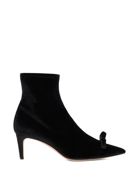  Red(v) Bow Pointed Boots - Black 