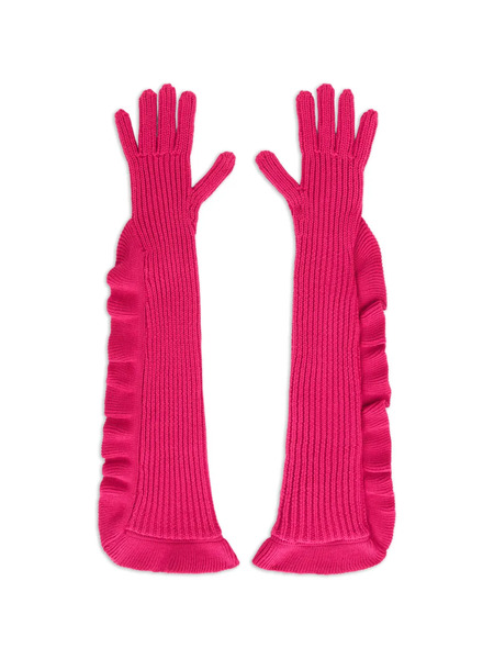 Red(v) Ruffled Gloves - Pink 