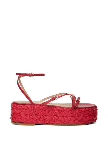  Red(v) Strappy Platform-sole Espadrilles 