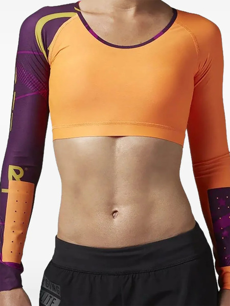  Reebok Compression Long-sleeve Crop Top - Orange 