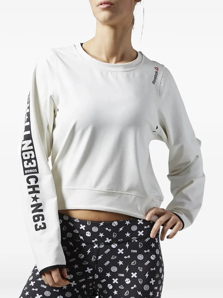  Reebok Long-sleeve Crew-neck Sweatshirt - Neutrals 