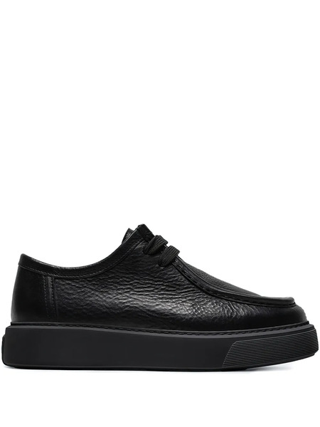 Referenc Round-toe Leather Derby Shoes - Black 