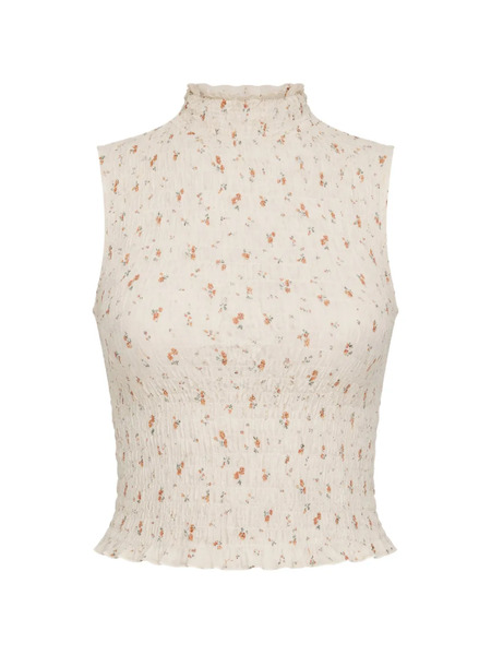  Reformation Adri Ruffled Floral Blouse - Neutrals 