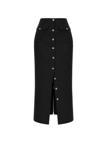  Reformation Buttoned Midi Skirt - Black 