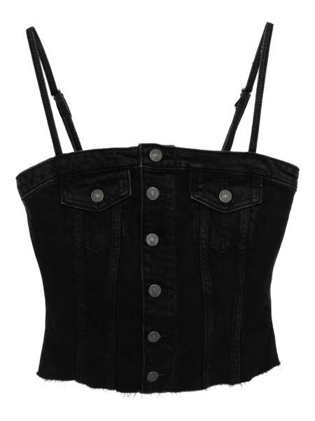  Reformation Coco Denim Top - Black 