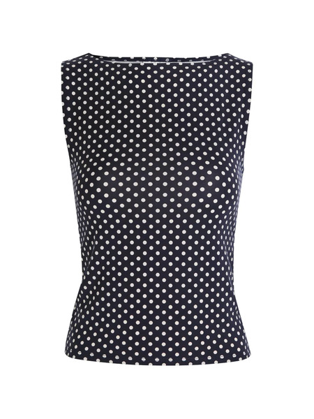  Reformation Dusk Knitted Polka-dot Top - Blue 