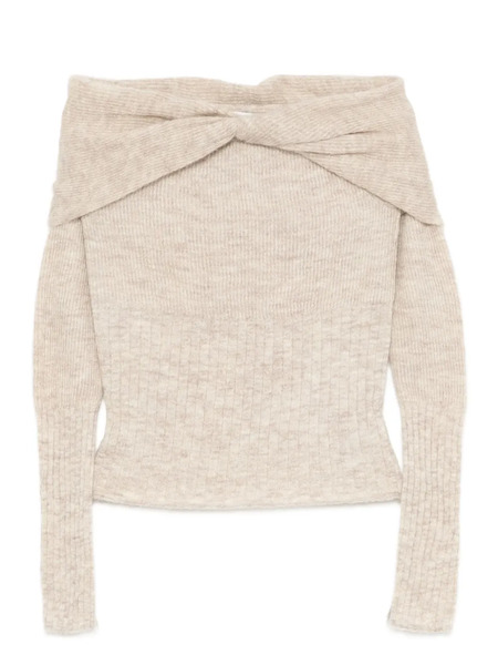 Reformation Florie Twist Sweater - Neutrals 