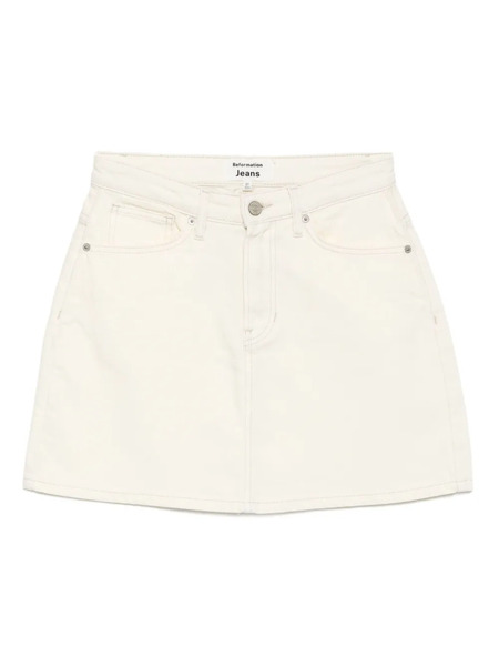  Reformation Lydia Mini Skirt - White 