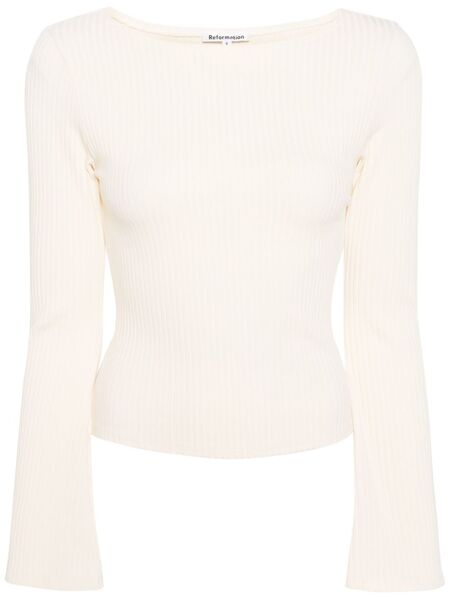  Reformation Miller Ribbed Top - Neutrals 