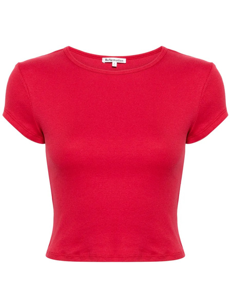  Reformation Muse Cropped T-shirt - Red 
