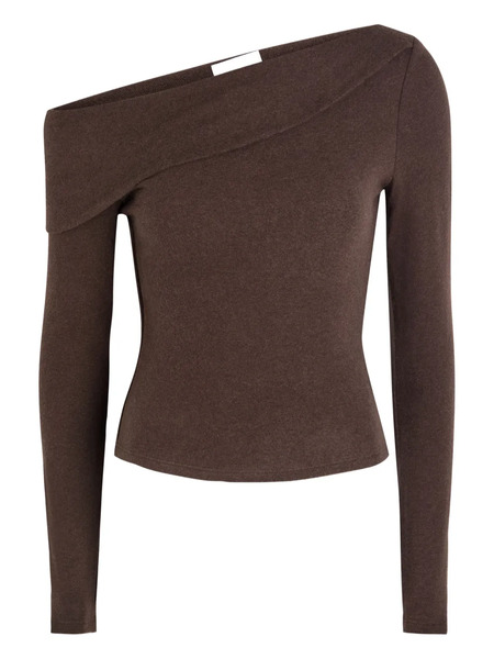  Reformation Off-shoulder Long-sleeve Top - Brown 