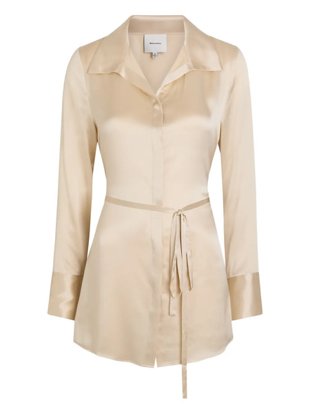  Reformation Tie-waist Long-sleeved Blouse - Neutrals 