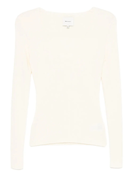  Reformation Valencia Merino Wool Top - Neutrals 