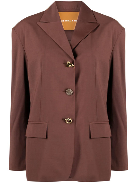  Rejina Pyo Enzo Single-breasted Blazer - Brown 