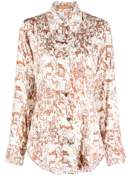  Rejina Pyo Kora Printed Silk-blend Blouse - Neutrals 