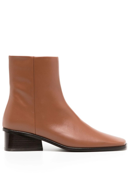  Rejina Pyo Rise Leather Ankle Boots - Brown 