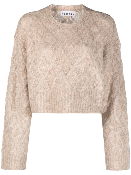  Remain Cable-knit Cropped Wool Blend Jumper - Neutrals 