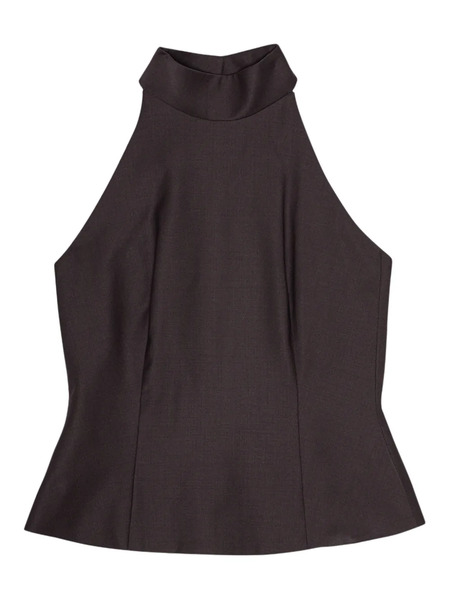  Remain Halter Neck Button Top - Brown 