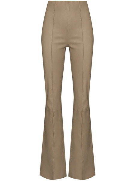 Remain High-rise Leather Trousers - Neutrals 