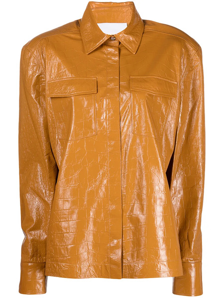  Remain Oversized Leather Jacket - Brown 