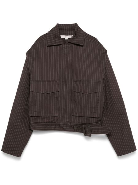  Remain Pinstriped Bomber Jacket - Brown 