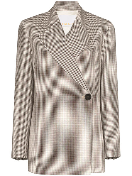  Remain Viv Checked Double-breasted Blazer - Brown 