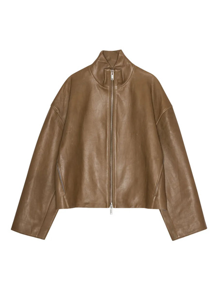  Remain Zip-front Leather Jacket - Brown 