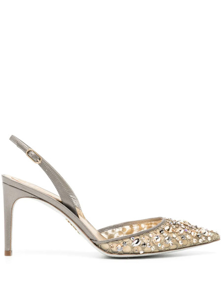  René Caovilla Crystal-embellished Pumps - Gold 