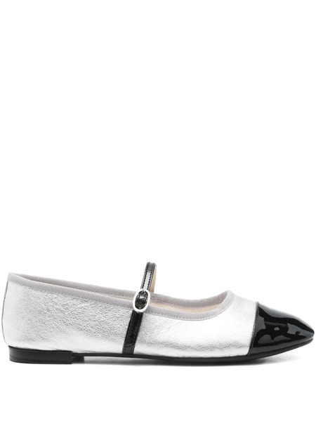  Repetto Cap-toe Ankle-strap Ballet Flats - Silver 