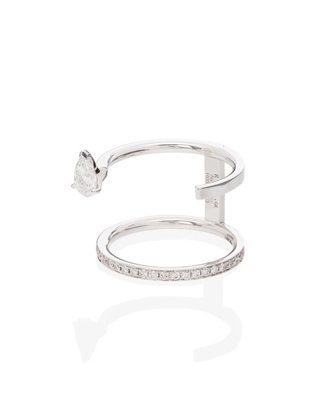  Repossi Serti Sur Vide 18kt White Gold Diamond Ring - Silver 