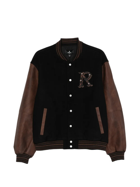  Represent Logo-appliqué Bomber Jacket - Black 