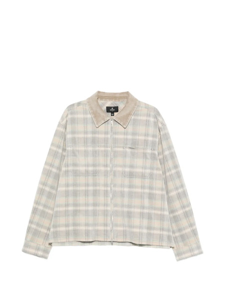  Represent Plaid Corduroy-collar Overshirt - Grey 