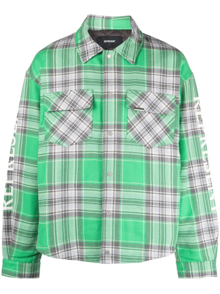  Represent Quilted Cotton Blend Over Shirt - Green 