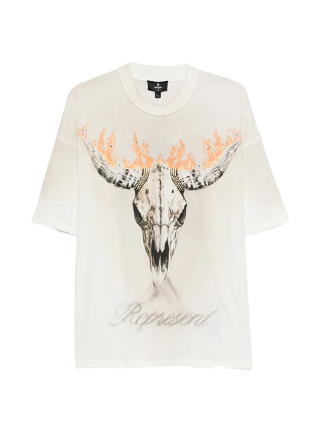  Represent Skull-print T-shirt - Neutrals 