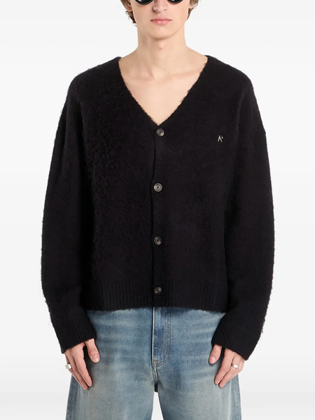  Represent Textured Knit V-neck Cardigan - Black 