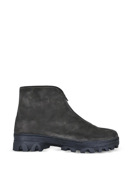  Reproduction Of Found Front-zip Suede Ankle Boots - Brown 