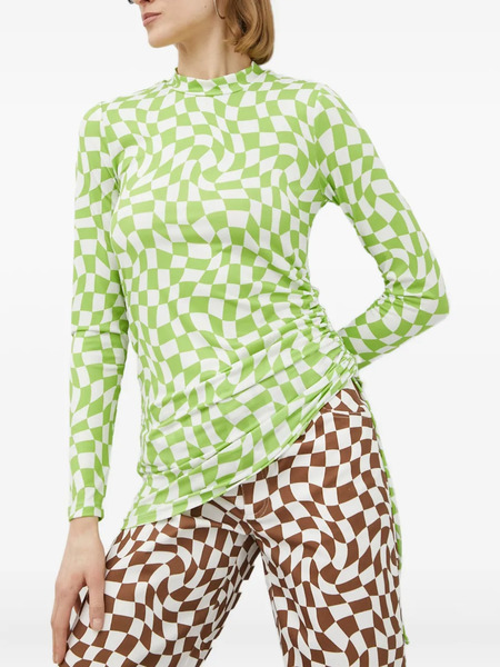  Résumé Check Long-sleeved Top - Green 