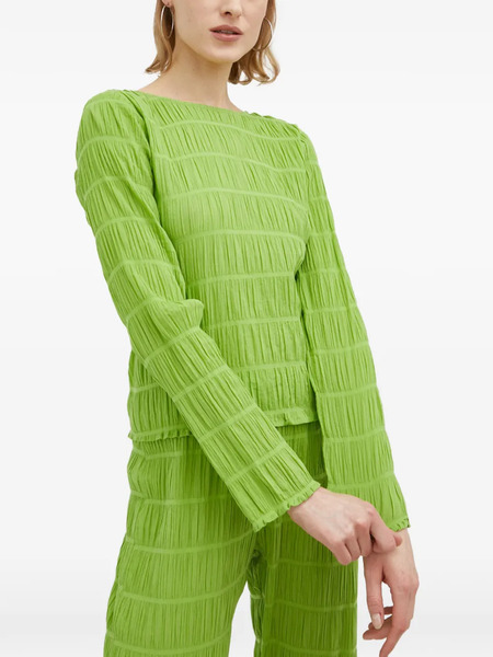  Résumé Long-sleeves Pleated Top - Green 