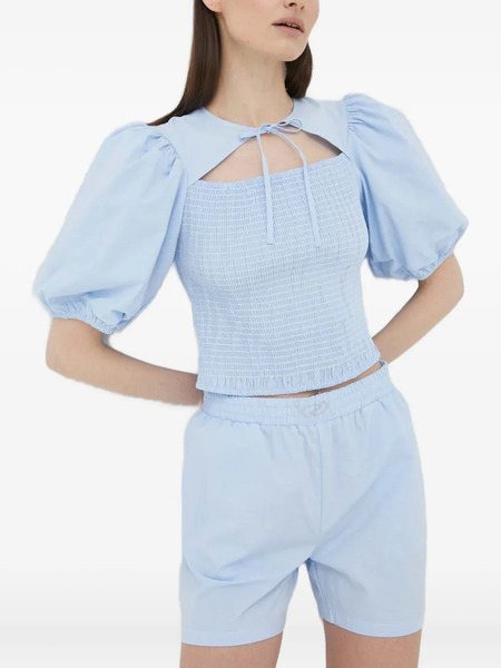  Résumé Puff-sleeve Cut-out Top - Blue 