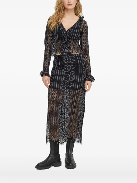  Résumé Ruffled Lace Top - Black 