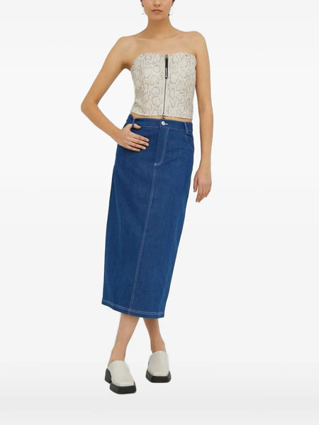  Résumé Snakeskin-print Zip-up Top - Neutrals 