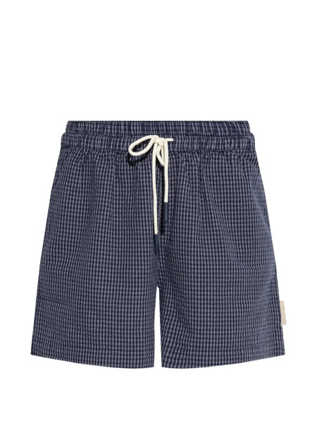  Rethinkit Studios Check-pattern Drawstring Shorts - Blue 