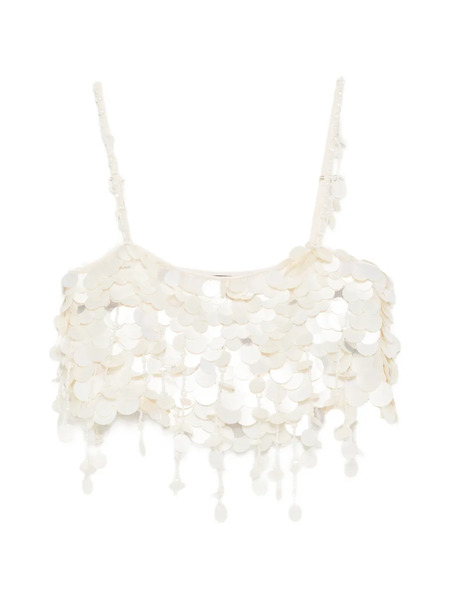  Retrofete Eudora Beaded-embellishment Top - White 