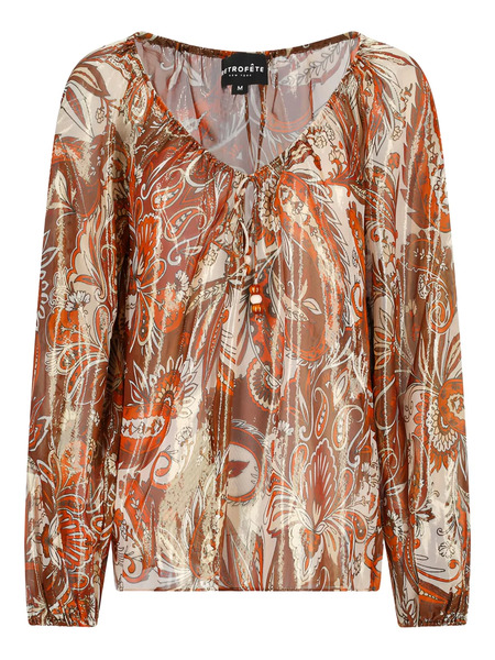  Retrofete Paisley Metallic Blouse - Brown 